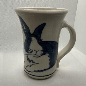 Studio Pottery Bunny Mug Signed By Artist "Ward" Vintage 1980's